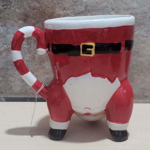 Tii Collections Upside Down Santa Claus Ceramic Mug Hand Stand Christmas Coffee - Picture 3 of 16